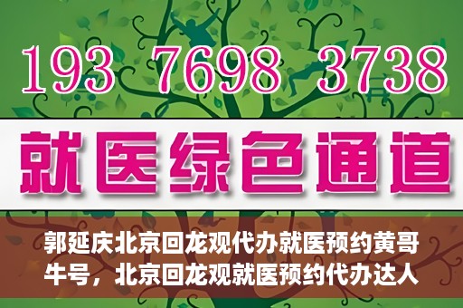 郭延庆北京回龙观代办就医预约黄哥牛号，北京回龙观就医预约代办达人黄哥牛号揭秘，郭延庆背后的故事