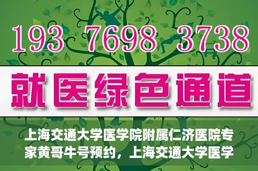 上海交通大学医学院附属仁济医院专家黄哥牛号预约，上海交通大学医学院附属仁济医院专家黄哥牛号预约指南解析