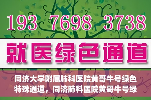 同济大学附属肺科医院黄哥牛号绿色特殊通道，同济肺科医院黄哥牛号绿色特殊通道揭秘