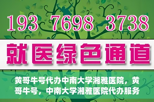 黄哥牛号代办中南大学湘雅医院，黄哥牛号，中南大学湘雅医院代办服务详解