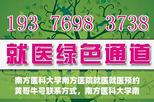 南方医科大学南方医院就医就医预约黄哥牛号联系方式，南方医科大学南方医院预约挂号指南，黄哥牛号联系方式揭秘