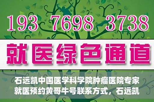 石远凯中国医学科学院肿瘤医院专家就医预约黄哥牛号联系方式，石远凯教授，中国医学科学院肿瘤医院专家预约挂号攻略及联系方式揭秘
