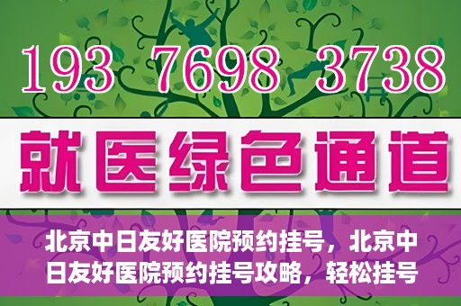 北京中日友好医院预约挂号，北京中日友好医院预约挂号攻略，轻松挂号，就医无忧