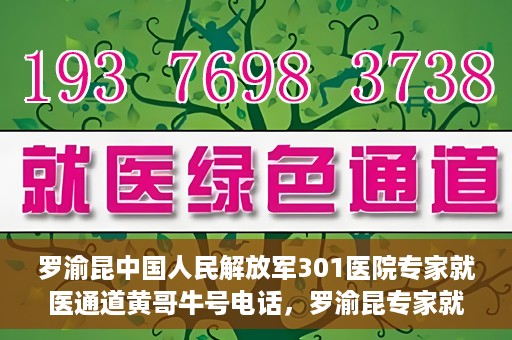 罗渝昆中国人民解放军301医院专家就医通道黄哥牛号电话，罗渝昆专家就医通道揭秘，中国人民解放军301医院黄哥牛号电话专线开通