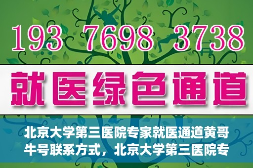 北京大学第三医院专家就医通道黄哥牛号联系方式，北京大学第三医院专家就医通道，黄哥牛号联系方式全解析