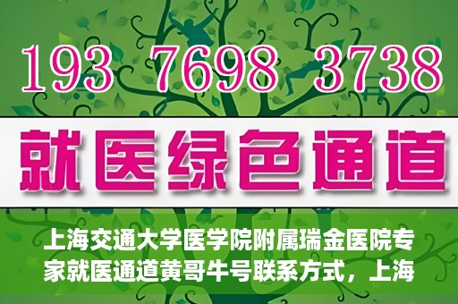 上海交通大学医学院附属瑞金医院专家就医通道黄哥牛号联系方式，上海交通大学医学院附属瑞金医院专家就医通道，黄哥牛号联系方式全解析