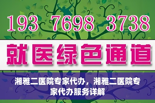 湘雅二医院专家代办，湘雅二医院专家代办服务详解