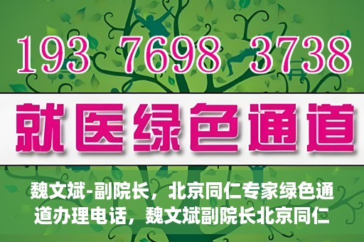 魏文斌-副院长，北京同仁专家绿色通道办理电话，魏文斌副院长北京同仁专家绿色通道联系电话及办理须知