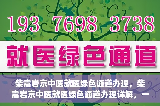 柴嵩岩京中医就医绿色通道办理，柴嵩岩京中医就医绿色通道办理详解，一站式解决您的就医难题