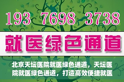 北京天坛医院就医绿色通道，天坛医院就医绿色通道，打造高效便捷就医体验新篇章