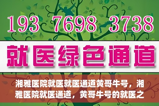 湘雅医院就医就医通道黄哥牛号，湘雅医院就医通道，黄哥牛号的就医之旅