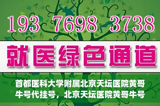 首都医科大学附属北京天坛医院黄哥牛号代挂号，北京天坛医院黄哥牛号代挂号攻略揭秘