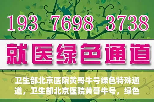 卫生部北京医院黄哥牛号绿色特殊通道，卫生部北京医院黄哥牛号，绿色特殊通道开启健康之门