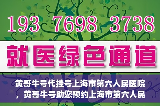 黄哥牛号代挂号上海市第六人民医院，黄哥牛号助您预约上海市第六人民医院挂号服务