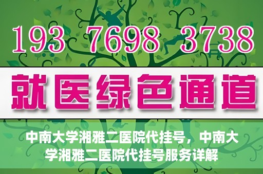 中南大学湘雅二医院代挂号，中南大学湘雅二医院代挂号服务详解