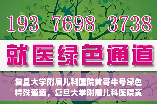 复旦大学附属儿科医院黄哥牛号绿色特殊通道，复旦大学附属儿科医院黄哥牛号，绿色特殊通道的温暖守护