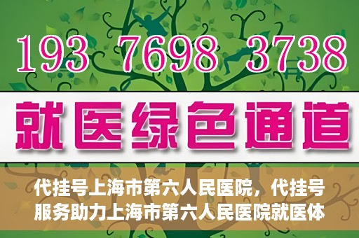 代挂号上海市第六人民医院，代挂号服务助力上海市第六人民医院就医体验提升