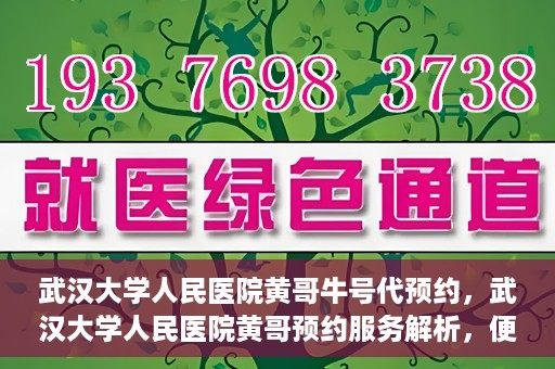 武汉大学人民医院黄哥牛号代预约，武汉大学人民医院黄哥预约服务解析，便捷医疗，牛号代预约新体验