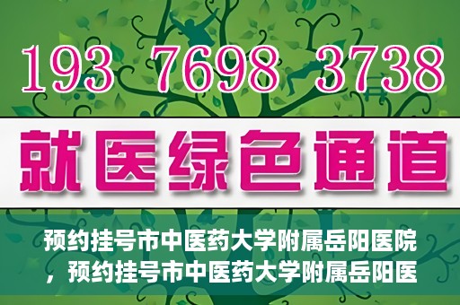 预约挂号市中医药大学附属岳阳医院，预约挂号市中医药大学附属岳阳医院，一站式便捷医疗体验等你来享！