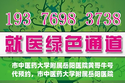市中医药大学附属岳阳医院黄哥牛号代预约，市中医药大学附属岳阳医院黄哥牛号预约服务启动