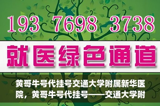 黄哥牛号代挂号交通大学附属新华医院，黄哥牛号代挂号——交通大学附属新华医院的健康护航之路