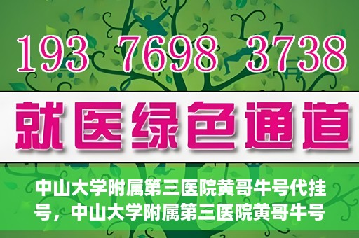 中山大学附属第三医院黄哥牛号代挂号，中山大学附属第三医院黄哥牛号助您轻松挂号就医