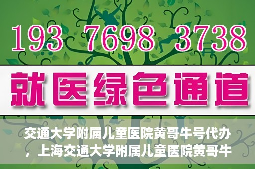 交通大学附属儿童医院黄哥牛号代办，上海交通大学附属儿童医院黄哥牛号代办揭秘，真相与警示
