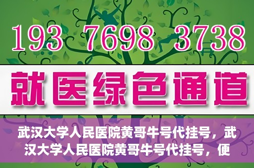 武汉大学人民医院黄哥牛号代挂号，武汉大学人民医院黄哥牛号代挂号，便捷就医背后的故事
