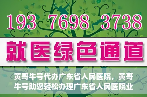 黄哥牛号代办广东省人民医院，黄哥牛号助您轻松办理广东省人民医院业务手续