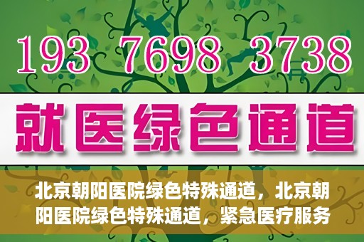北京朝阳医院绿色特殊通道，北京朝阳医院绿色特殊通道，紧急医疗服务的速度与温情