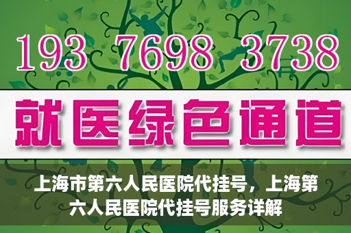 上海市第六人民医院代挂号，上海第六人民医院代挂号服务详解