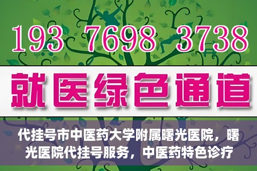 代挂号市中医药大学附属曙光医院，曙光医院代挂号服务，中医药特色诊疗体验之旅