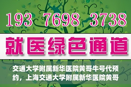 交通大学附属新华医院黄哥牛号代预约，上海交通大学附属新华医院黄哥牛号预约服务解析