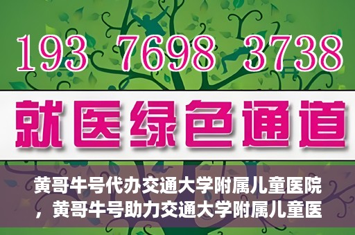 黄哥牛号代办交通大学附属儿童医院，黄哥牛号助力交通大学附属儿童医院代办服务