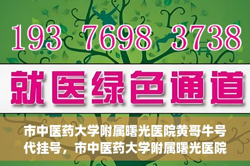 市中医药大学附属曙光医院黄哥牛号代挂号，市中医药大学附属曙光医院黄哥牛号代挂号服务解析