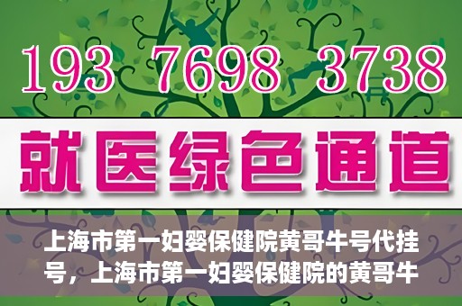 上海市第一妇婴保健院黄哥牛号代挂号，上海市第一妇婴保健院的黄哥牛号代挂号服务解析