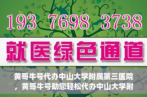 黄哥牛号代办中山大学附属第三医院，黄哥牛号助您轻松代办中山大学附属第三医院事务