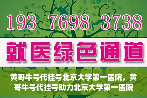 黄哥牛号代挂号北京大学第一医院，黄哥牛号代挂号助力北京大学第一医院就医便捷化