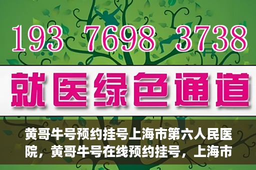 黄哥牛号预约挂号上海市第六人民医院，黄哥牛号在线预约挂号，上海市第六人民医院就医新选择