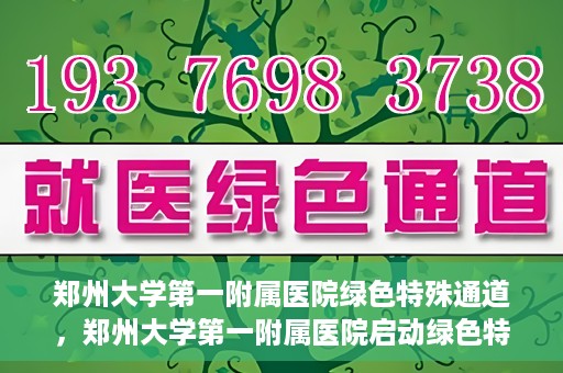 郑州大学第一附属医院绿色特殊通道，郑州大学第一附属医院启动绿色特殊通道，助力患者高效就医