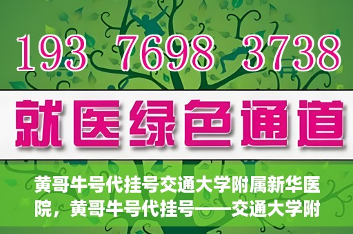 黄哥牛号代挂号交通大学附属新华医院，黄哥牛号代挂号——交通大学附属新华医院的健康护航之路