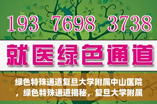 绿色特殊通道复旦大学附属中山医院，绿色特殊通道揭秘，复旦大学附属中山医院的医疗探索之旅