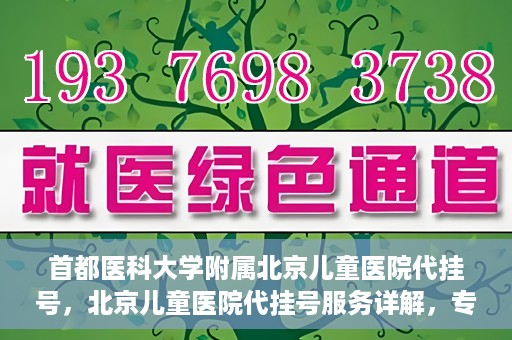 首都医科大学附属北京儿童医院代挂号，北京儿童医院代挂号服务详解，专业医疗与便捷服务的结合