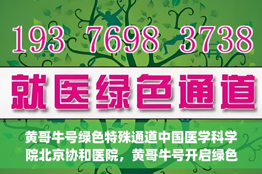 黄哥牛号绿色特殊通道中国医学科学院北京协和医院，黄哥牛号开启绿色特殊通道，北京协和医院助力健康中国行