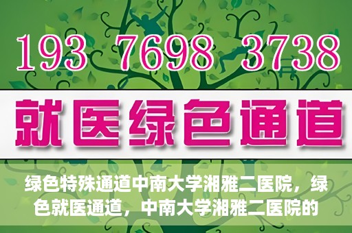 绿色特殊通道中南大学湘雅二医院，绿色就医通道，中南大学湘雅二医院的独特实践