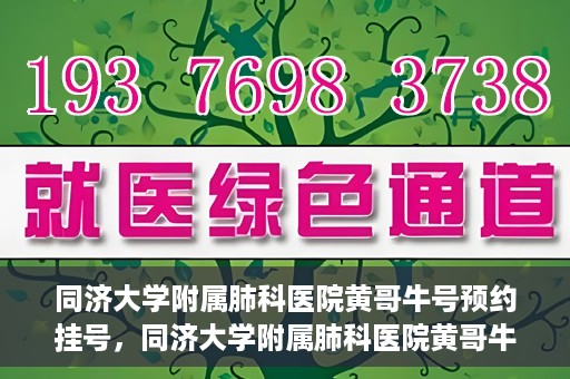 同济大学附属肺科医院黄哥牛号预约挂号，同济大学附属肺科医院黄哥牛预约挂号攻略，轻松预约专家号