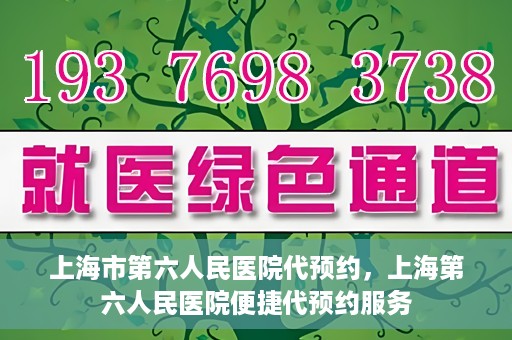 上海市第六人民医院代预约，上海第六人民医院便捷代预约服务