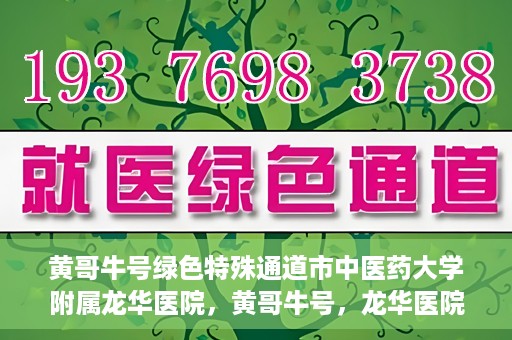 黄哥牛号绿色特殊通道市中医药大学附属龙华医院，黄哥牛号，龙华医院开启绿色特殊通道，倡导中医药文化传承