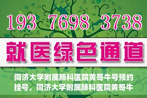 同济大学附属肺科医院黄哥牛号预约挂号，同济大学附属肺科医院黄哥牛预约挂号攻略，轻松预约专家号