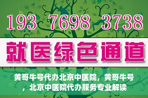 黄哥牛号代办北京中医院，黄哥牛号，北京中医院代办服务专业解读
